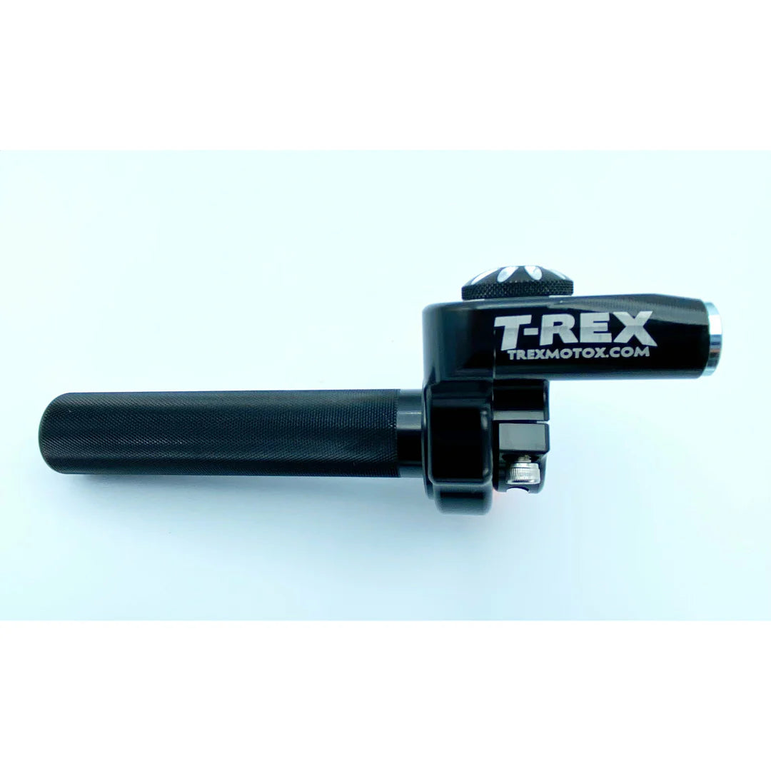 Black T-Rex billet throttle with cable for motocross bikes
