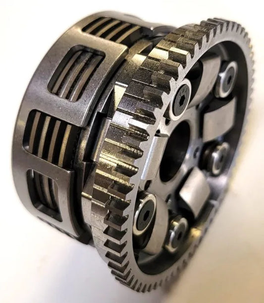 Close-up of IRP Quad Grip 4-disc clutch for mini moto
